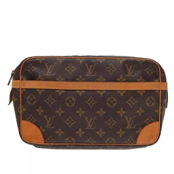 authenticity guaranteed LOUIS VUITTON Monogram Compiegne Clutch Bag - Picture 2 of 16